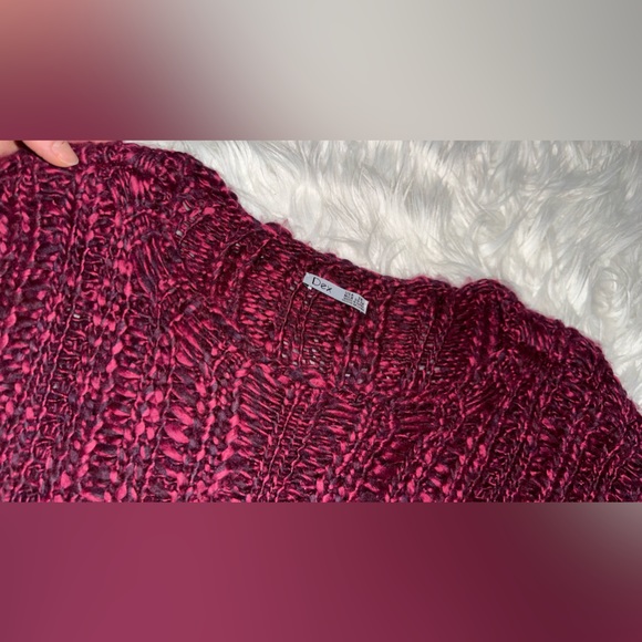 DEX Chunky Knit Sweater In Berry Melange, Size 3X - Picture 16 of 16
